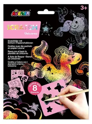 Imagen del producto de Lápices de colores con plantillas - Unicornio - Avenir