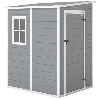Produktbild von Outsunny Gerätehaus 1,54m³, Gartenhaus mit Pultdach, 122 x 149 x 192/177 cm