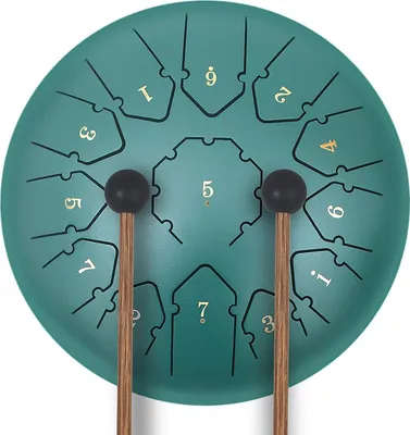 Produktbild von Famanu Stahlzungen Trommel - Handpan Drum 30 cm - Dunkelgrün
