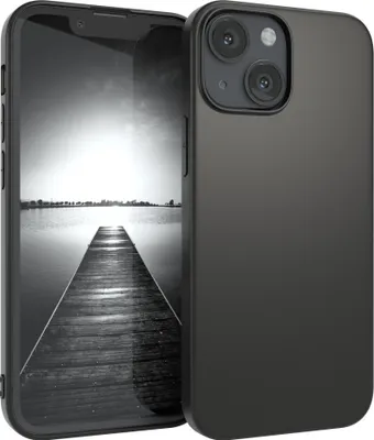 Produktbild von EAZY CASE Handyhülle Silikon für Apple iPhone 13 Mini Solid Black hoher Rand für Bildschirm & Kamera, Flexibles Silikon, extra dünn und leicht