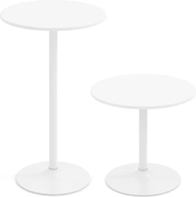 Immagine prodotto di Set tavolo da bistrot regolabile, 2 altezze, diametro 60 cm, bianco