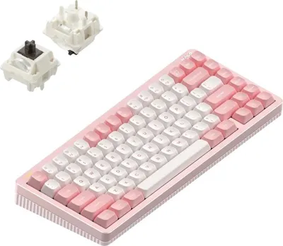 Produktbild von NuPhy Halo75 V2 IO Series Mechanische Gaming-Tastatur Bluetooth/2.4GHz/USB-C - QWERTY US, Sakura Fizz / Brown Max