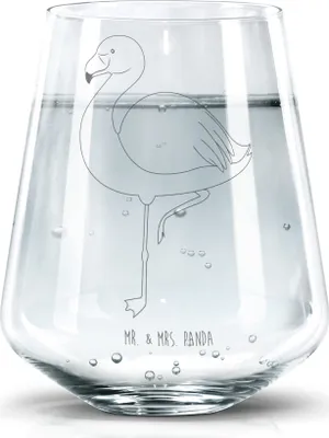Produktbild von Mr. & Mrs. Panda Glas Flamingo Classic - Transparent - Geschenk, Rosa, Stolz, getränkebecher, Spruch, Prächtig, Trinkglas, Becherglas, Wasserglas, Tochter, Ich, Tumbler