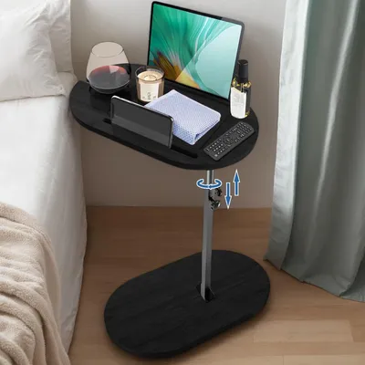 Image de Table d'appoint de forme en C, pivotante à 360°, avec hauteur réglable