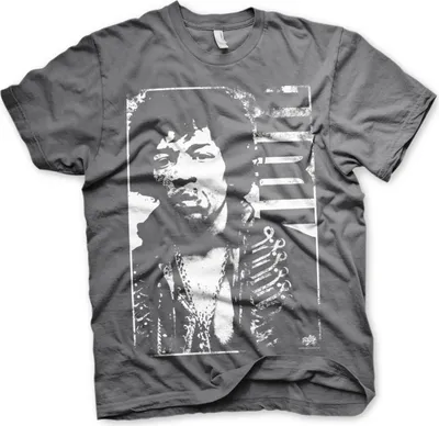 Produktbild von Jimi Hendrix Distressed T-Shirt - X-Large - DarkGrey
