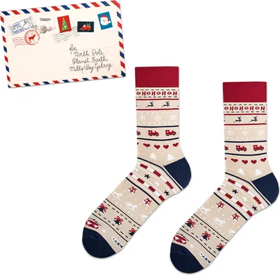 Produktbild von ZOOKSY Weihnachten Socken für Damen und Herren, LETTER BOX Weihnachtssocken mit Brief-Motiv, 41-46