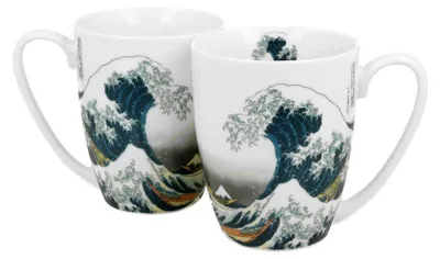 Image de Duo | Set de 2 tasses à café - 350 ml - Hokusai La grande vague - Artistique - Porcelaine de haute qualité
