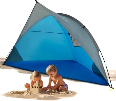 Produktbild von EXPLORER Reise-Strandmuschel Strandzelt Sonnenzelt Strand Zelt Sonnenschutz UV80+  leichter Aufbau genial kleines Packmaß 10x30cm