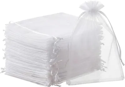 Obrázok produktu pre Organzové vrecká 20x30 cm, biela, 50 kusov, pre darčeky