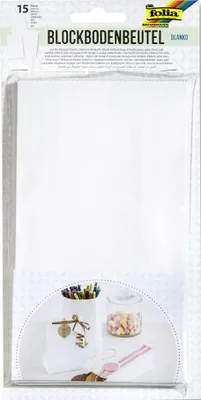 Image de folia Sachets en papier avec fond en bloc 120 x 60 x 210 mm nature 15 pièces