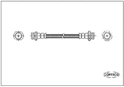 Produktbild von CORTECO 19035098 Bremsschlauch Hinten für NISSAN ALMERA II Hatchback (N16) Almera II Limousine (N16)
