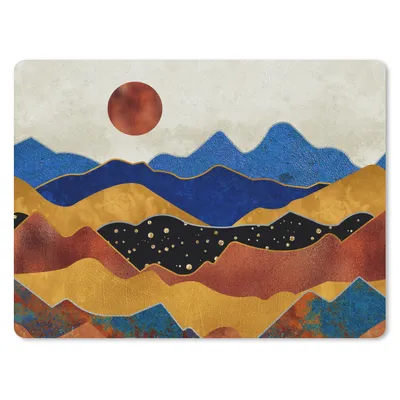 Produktbild von MuchoWow® Mauspad Mousepad Gold - Blau - Marmor 23x19 cm - Mousepads - Maus Mat - Pad - Mausunterlage - Schreibtischunterlage - Mauspad