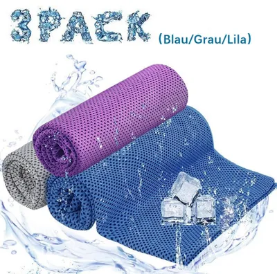 Produktbild von 3X Kühlendes Sporthandtuch Fitness Abkühlung Handtuch Kühlhandtuch Kühltuch Cooling Towel Sport Fitness Sporthandtücher