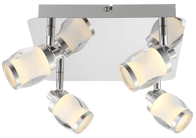 Produktbild von LED Decken Spotstrahler, 4-flammig, Chrom Glas, L 25 cm