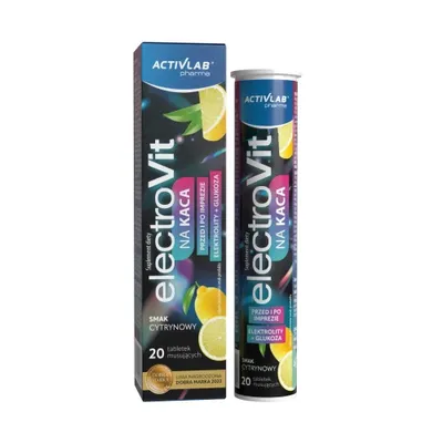 Productafbeelding van Activlab Pharma ElectroVit NA KACA, tegen kater, 20 effervescente tabletten, citroensmaak, elektrolyten, NAC, plantenextracten