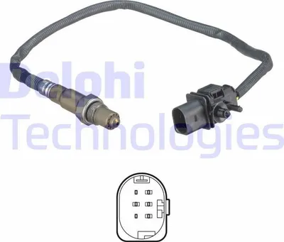 Produktbild von DELPHI Lambdasonde für ALFA ROMEO 159 Sportwagon (939) Beheizt 530mm ES20553-12B1