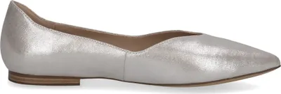 Produktbild von Caprice Damen Ballerina Wellenkante Leder spitze Form 9-22110-42, Größe:38.5 EU, Farbe:Silber