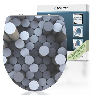 Produktbild von SCHÜTTE Duroplast HG WC Sitz ROUND DIPS,  Toilettendeckel mit Absenkautomatik, Schnellverschluss, Toilettensitz