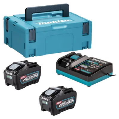Imagen del producto de Makita Power Source Kit 2x BL 4050 F batería 40 V máx. 5,0 Ah XGT + cargador DC 40 RA + Makpac ( 191V35-5 )