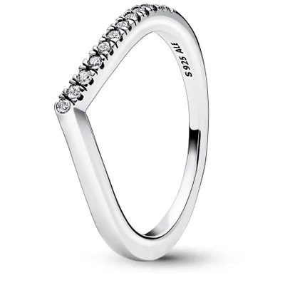 Zdjęcie produktu dla Pandora Timeless Wishbone Half Sparkling Ring 192394C01 Pierścionek damski, Rozmiar pierścionka:58