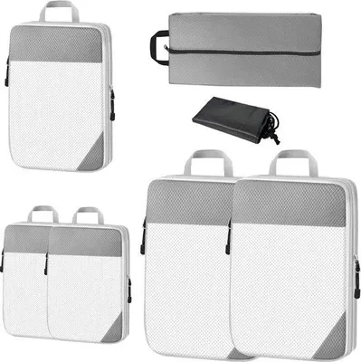 Produktbild von Famanu Kofferorganizer 7-teiliges Set - Kompressionspacking Cubes, Grau
