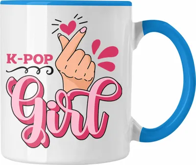 Produktbild von Trendation - K-Pop Girl Tasse Geschenkidee für K-Pop Fans Asiatische Musik (Blau)