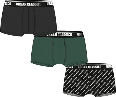 Produktbild von Urban Classics Boxershort Boxer Shorts 3-Pack Darkgreen/Black/Branded Aop-5XL