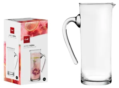 Productafbeelding van Glazen kan met handvat - Hittebestendig en vaatwasmachinebestendig - Serveerkan voor dranken - 1,5 liter