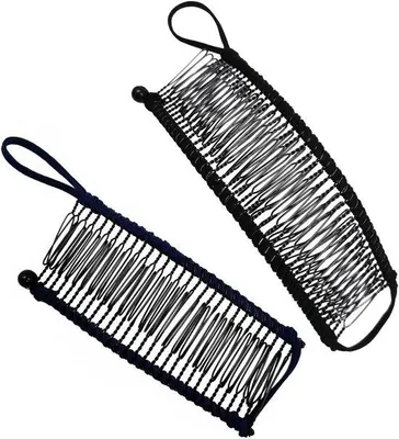 Immagine prodotto di 2 fermagli per capelli vintage da donna - Fermagli per elastici e accessori per capelli ricci, colore nero