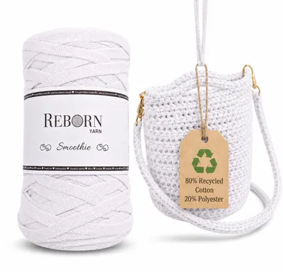 Produktbild von Smoothie Bändchengarn 250g – 80% recycelte Baumwolle, ca. 90m, ideal für Taschen, Körbe & Makramee 101 Arctic Linen