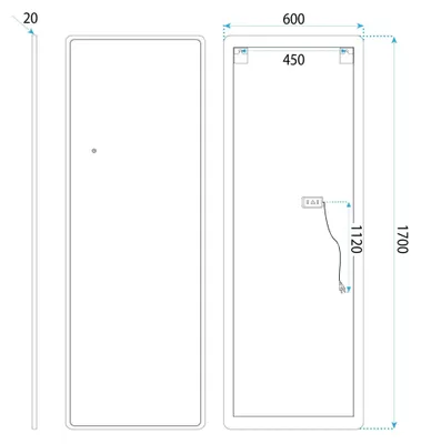 Zdjęcie produktu dla Rea Lustro Led Classico 50x160cm Czarne