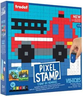 Obrázek produktu pro Kreativní sada razítek "Pixel Stamp", dopravní prostředky, TRODAT CR-PXS-VE