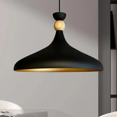 Produktbild von Pendelleuchte Schwarz Ø35 cm Metall E27 Moderne Lampe, Ohne Leuchtmittel