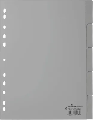 Obrázok produktu pre Durable 6440 - Numerischer Registerindex - Polypropylen (PP) - Grau - Porträt - A4 - 230 mm