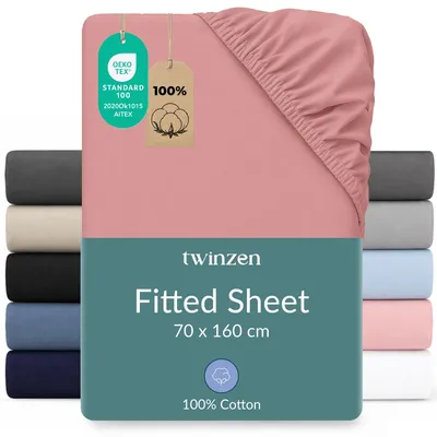 Produktbild von Bettlaken 70 x 160 cm aus 100% Baumwolljersey – Rosa