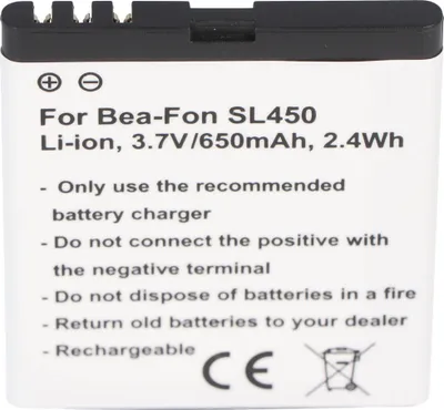 Produktbild von Akku passend für Bea-Fon SL450, SL560 3,7 Volt 650mAh