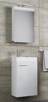 Produktbild von VCM 3-tlg Set | Waschplatz für Gäste WC | Gästebad | Waschtisch Toilette | Badmöbel Badezimmer Set - Slito SC