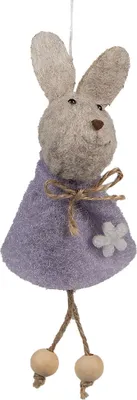 Image de Clayre & Eef Pendentif de Pâques Lapin 13 cm Violet Synthétique