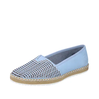 Produktbild von Rieker Damen Slipper Leder Halbschuhe M2275, Größe:40 EU, Farbe:Blau