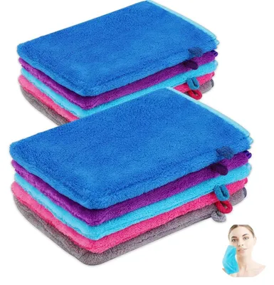 Produktbild von Waschlappen, 10 Stück, weiche Mikrofaser-GesichtsWaschlappen, wiederverwendbare Baumwollwaschlappen