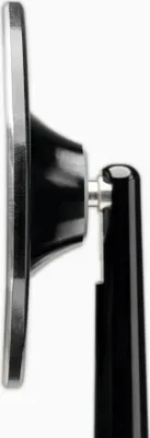 A side view of a motorcycle mirror.