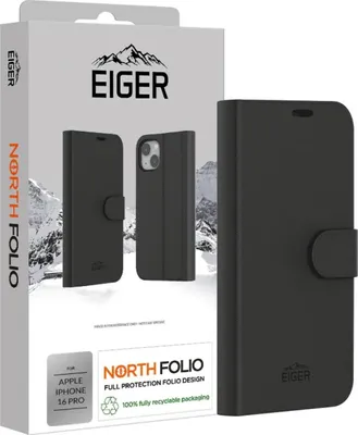 Produktbild von EIGER EGCA00633, Geldbörsenhülle, Apple, iPhone 16 Pro, 16 cm (6.3"), Schwarz