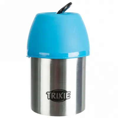 Zdjęcie produktu dla Trixie butelka ze stali nierdzewnej z miseczką do picia 300 ml