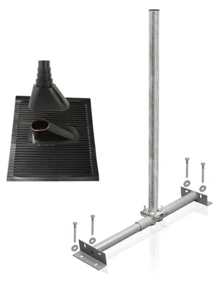 Produktbild von PremiumX X100-60 SAT Dachsparrenhalter feuerverzinkt Alu-Ziegel Set schwarz