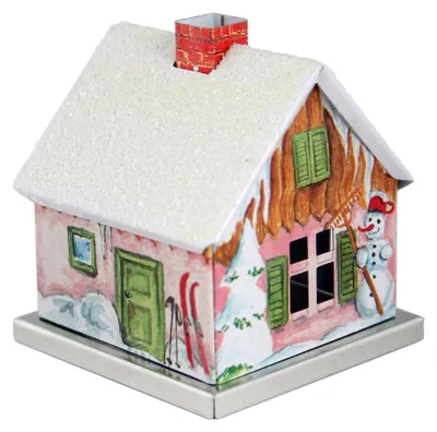 Produktbild von KNOX - Räucherhaus Jahreszeiten Haus mit Schneemann - Größe ca. 6,5cm, für Räucherkerzen der Größe M (Standard) - 202022