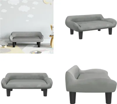Obrázok produktu pre vidaXL Kindersofa Hellgrau 70x40x24 cm Samt - Kindersofa - Kindersofa - Minisofa - Spielzimmersofa