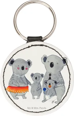 Produktbild von Mr. & Mrs. Panda Schlüsselanhänger Koala Familie - Weiß - Geschenk, Mama, Taschenanhänger, Anhänger, schlüssel, Family, Kinder, mini, Bruder, Modern