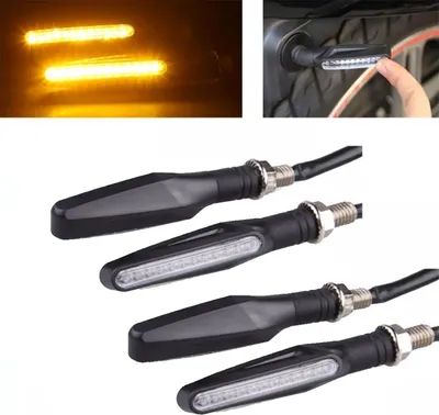 Image de 4 PCS DC 12V Moto 12-LED Clignotants Clignotants, (lumière jaune)