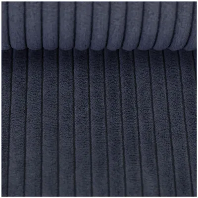 Breitcord-Polsterstoff Wanja in marineblau mit 1cm breiter Rippe, weiche Samt-Haptik und strukturierte Oberfläche für Polsterarbeiten.