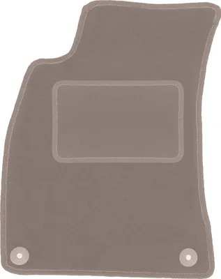 Produktbild von Fahrerfußmatte Velours beige passend für Seat Exeo (2008-2015, Limousine, Kombi) – mit Befestigungen – passgenau
